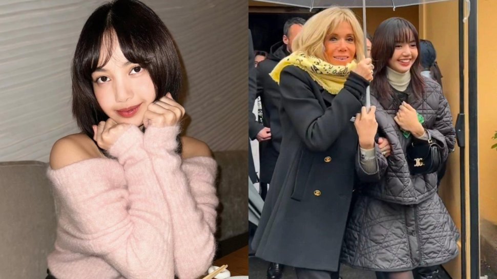 Lisa與法國第一夫人挽手出席巴黎慈善活動！身穿Dior套裝配搭Celine手袋+必學大眼瘦臉韓妝重點
